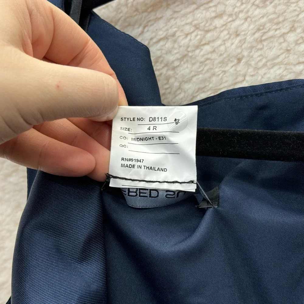 ALFRED SUNG Off-the-Shoulder Draped Satin Maxi Dress Pockets Size 4 NEW $240 - Picture 5 of 12